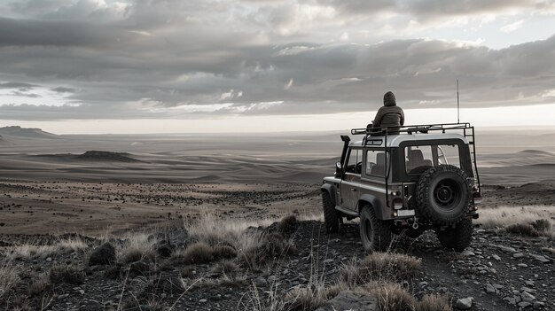 Off-road car in the wilderness