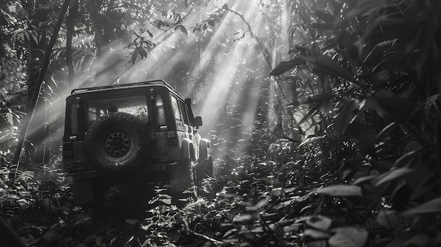 Free photo off-road car in the wilderness