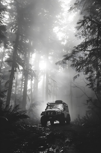 Free Photo off-road car in the wilderness