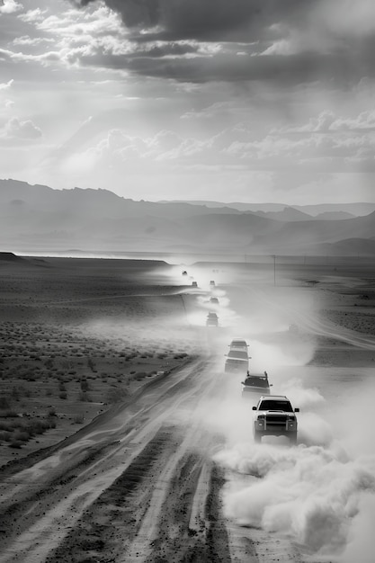 Off-road car in the wilderness