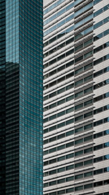 Office skyscrapers with glass facade