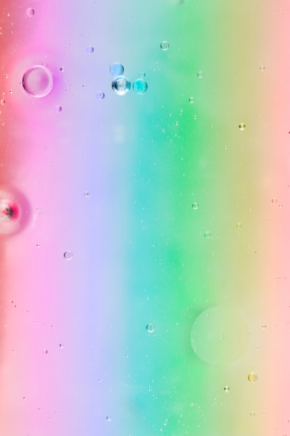 Free photo oil bubbles floating on multi colored background