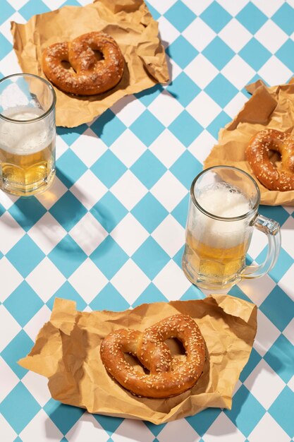 Oktoberfest arrangement with delicious pretzel