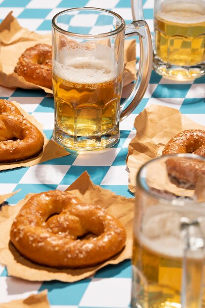 Oktoberfest arrangement with delicious pretzel