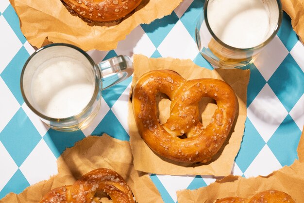 Oktoberfest arrangement with delicious pretzel