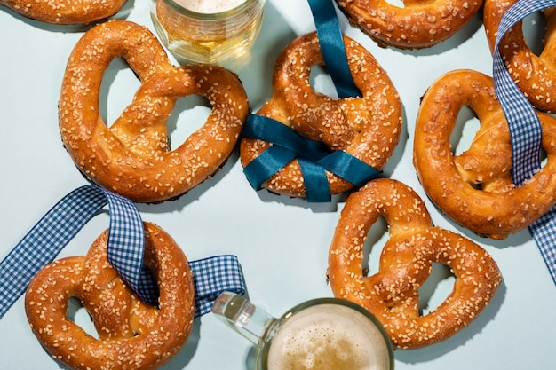 Oktoberfest assortment with delicious pretzel