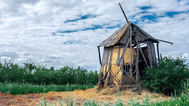 Old abandoned and broken windmill