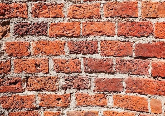 Old brick wall texture grunge background Dark red brick wall eroded by time and natural brick texture Idea for advertising banner or product article