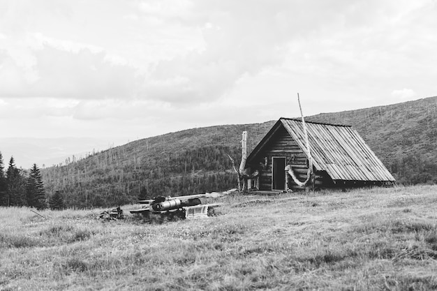 Free photo old cabin in the mountains, poland