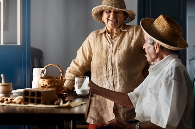 Old couple in the country side