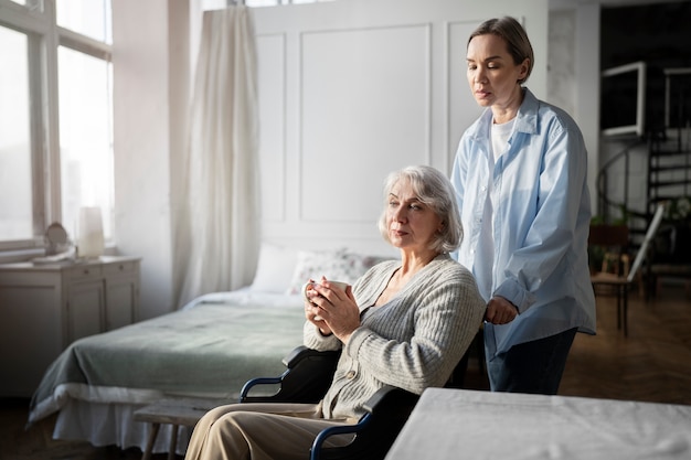 Old patient suffering from parkinson