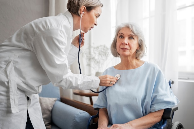 Old patient suffering from parkinson