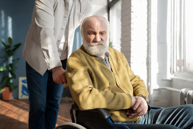 Old patient suffering from parkinson