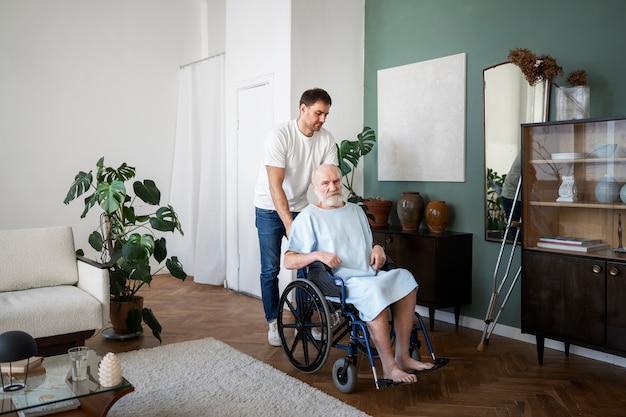 Old patient suffering from parkinson