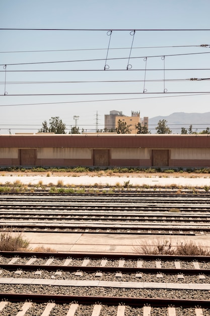 Old railways in a sunny day