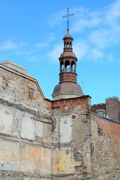 Old roof of architecture in Quebec City