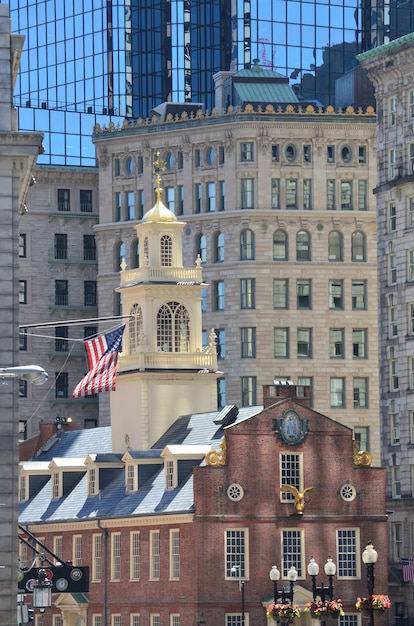 The Old State House in the City of Boston, Massachusetts.