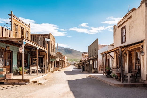 Free photo old western town concept