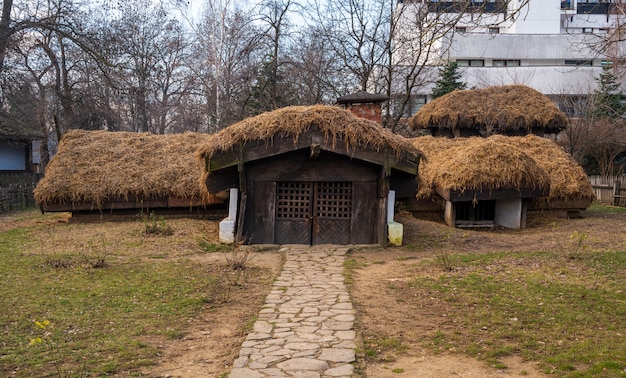 Free photo old wooden house in a village