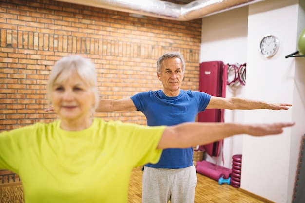 Older couple training