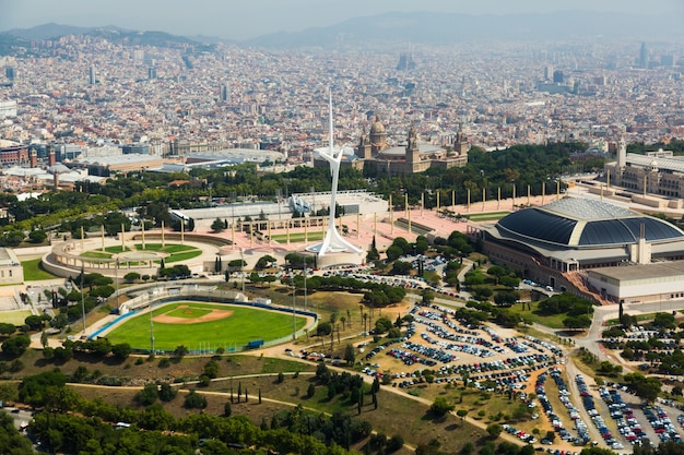 Free photo olimpic area of montjuic. barcelona