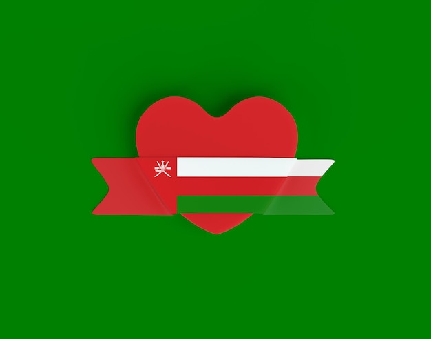 Free Photo oman flag heart banner