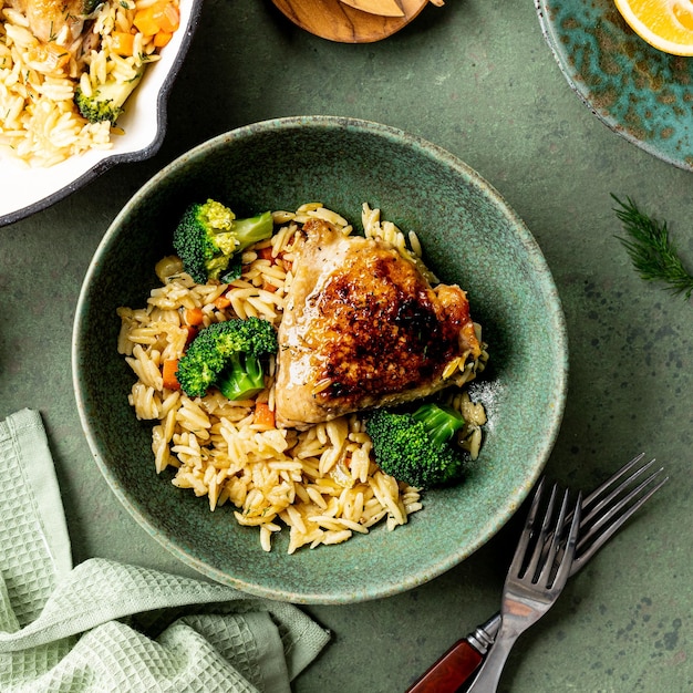 One Pot MediterraneanStyle Chicken Orzo pasta