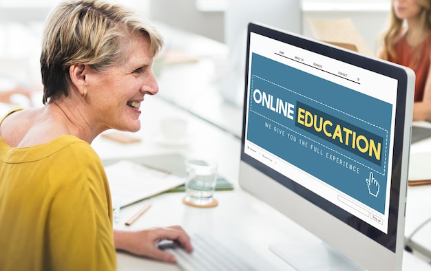 Online Education Homepage E-learning Technology Concept