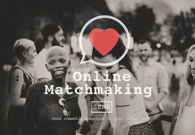 Online Matchmaking Dating Sign Up Concept