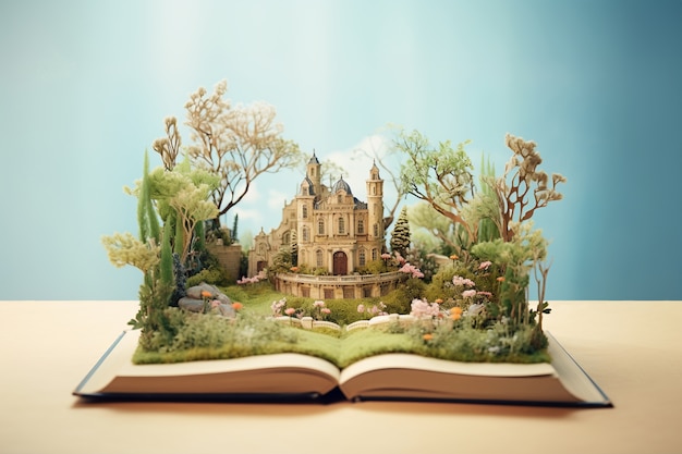 Free photo open book concept for fairy tale and fiction storytelling