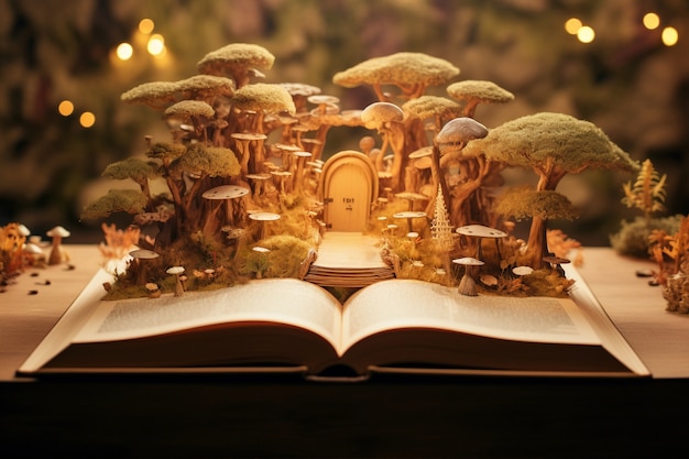 Free photo open book concept for fairy tale and fiction storytelling