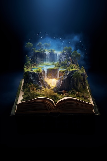 Free photo open book concept for fiction storytelling and fairytale