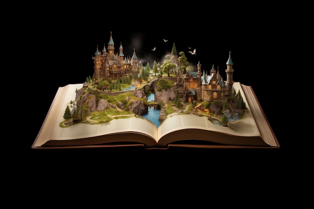 Free photo open book concept for fiction storytelling and fairytale