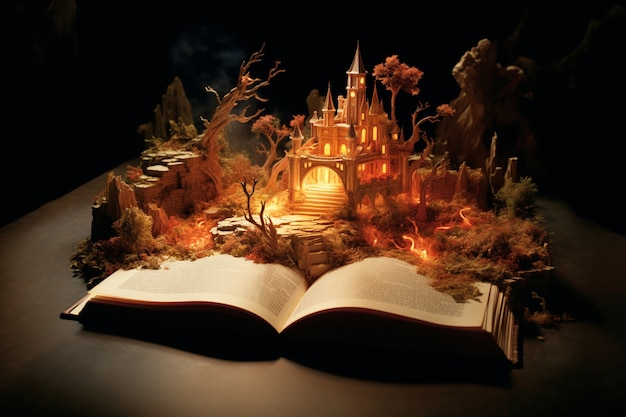 Free photo open book concept for fiction storytelling and fairytale