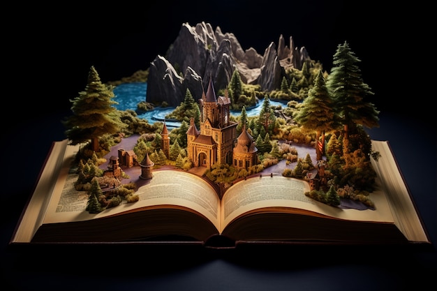 Free photo open book concept for fiction storytelling and fairytale