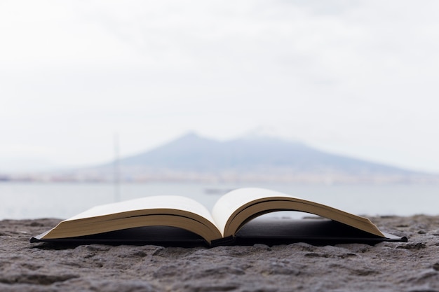 Open book near the sea