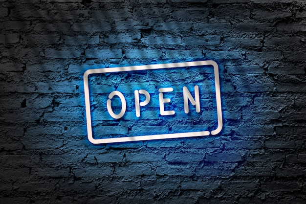 Free Photo open neon sign