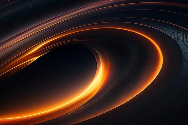 Free Photo an orange and black space background with a black hole in the center.