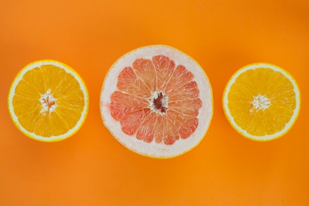 Free photo orange fruits composition