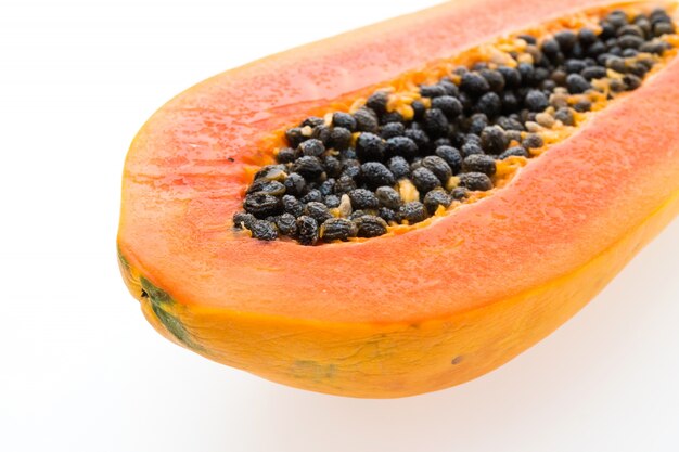 orange half green sweet papaya