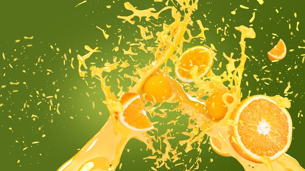 Orange juice splash background