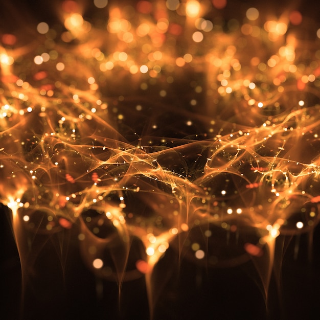 Free Photo orange lights particles wallpaper