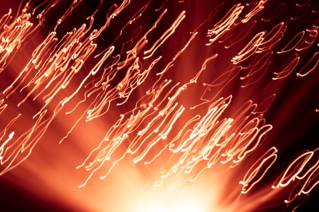 Free photo orange shaky optical fiber particles