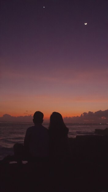 Orange sunset and ocean