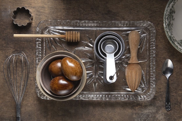 Free Photo ordered composition of baking tools flat lay