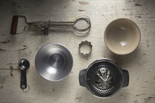 Free photo ordered composition of baking tools flat lay