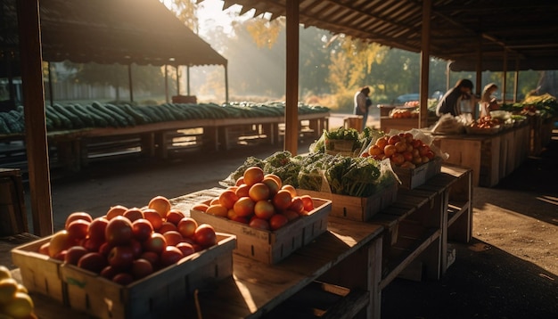 Free Photo organic farm harvests healthy fresh ripe produce generated by ai