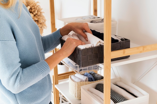 Organized cabinet at home