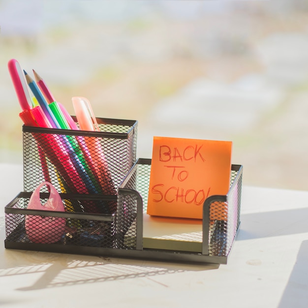 Organizer with supplies 