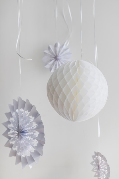 Free photo ornament paper snowflakes and ball